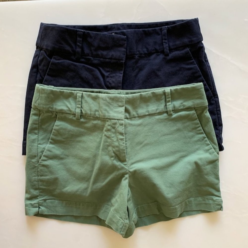 LOFT Riviera Chino Shorts - Navy & Green - Sz 2